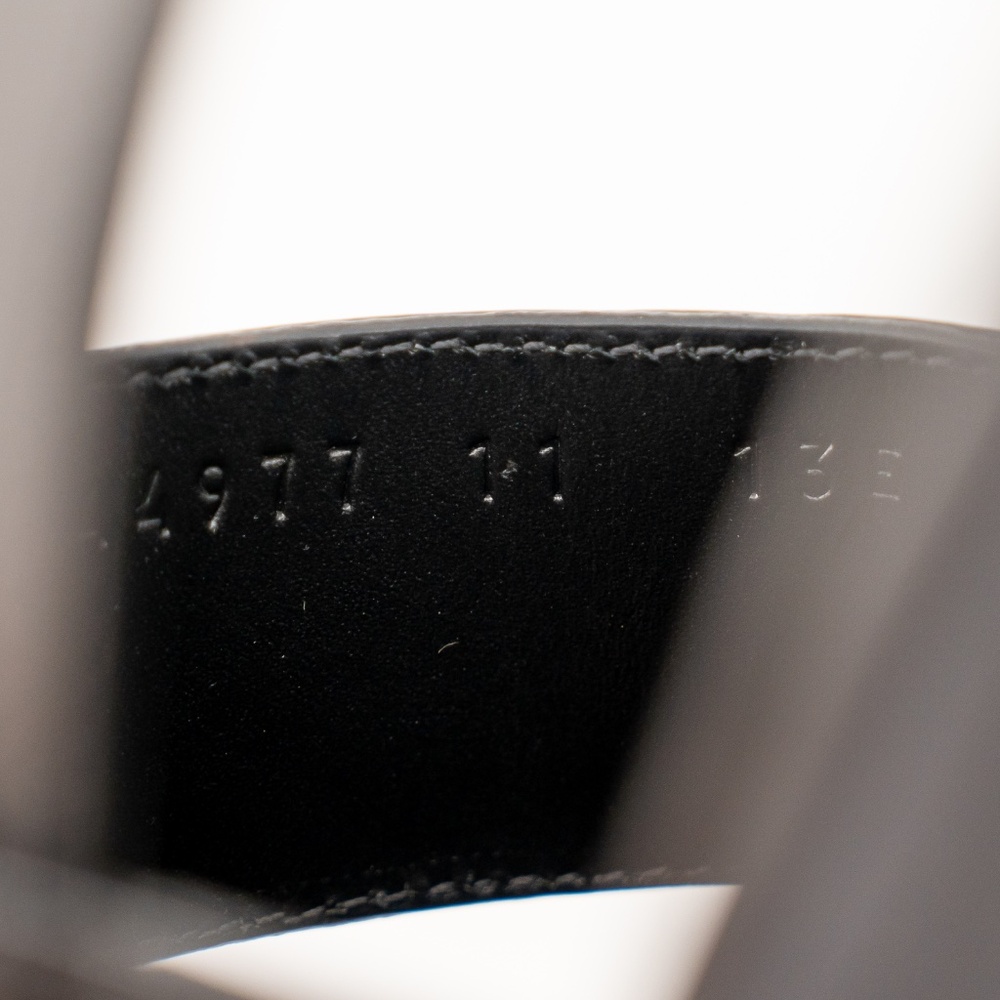 size 11G 11.5 US Gucci Leather Sandals Black Silver Logo Strap Buckle - Picture 10 of 12